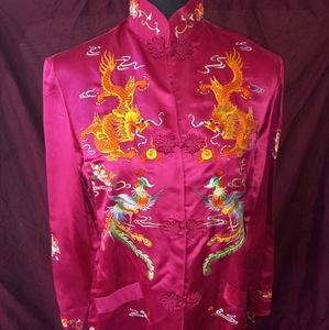 Red silk Chinese blouse (new years deals!!!!!)